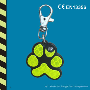 Reflective Yellow Dog′s Paw Hard Hanger with LED Light